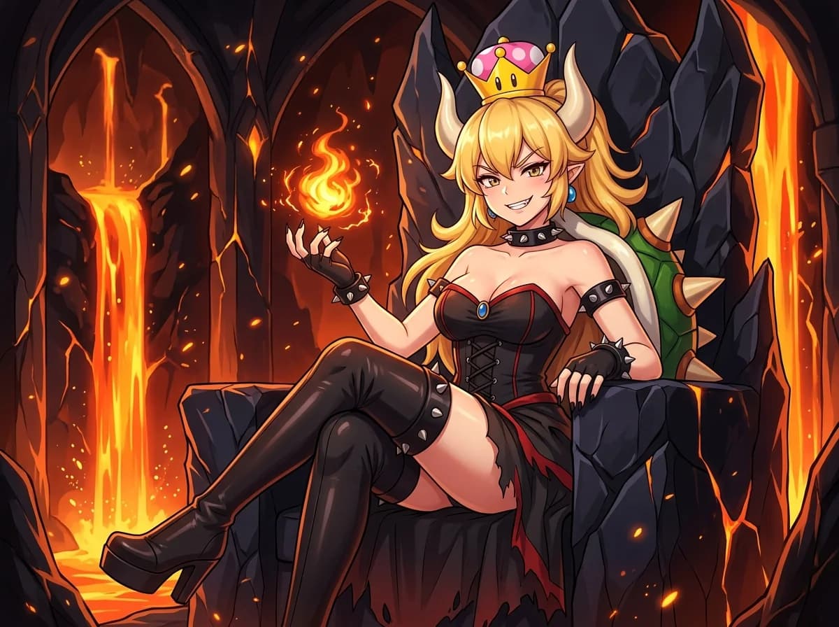 Lava Fortress Throne: Bowsette's Imperial Dominion