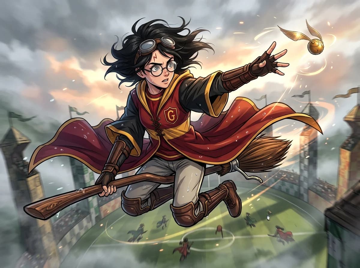 Golden Snitch Dive: Harriet on Firebolt