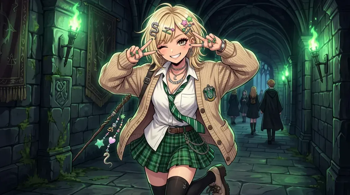 Slytherin Gyaru: Peace Signs & Shibuya Dungeons