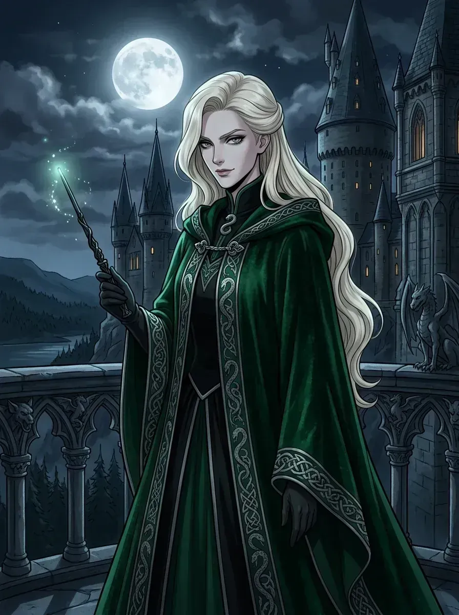 Gothic Sovereign in Silver Fur Mantle - Malfoid 4K Wallpaper