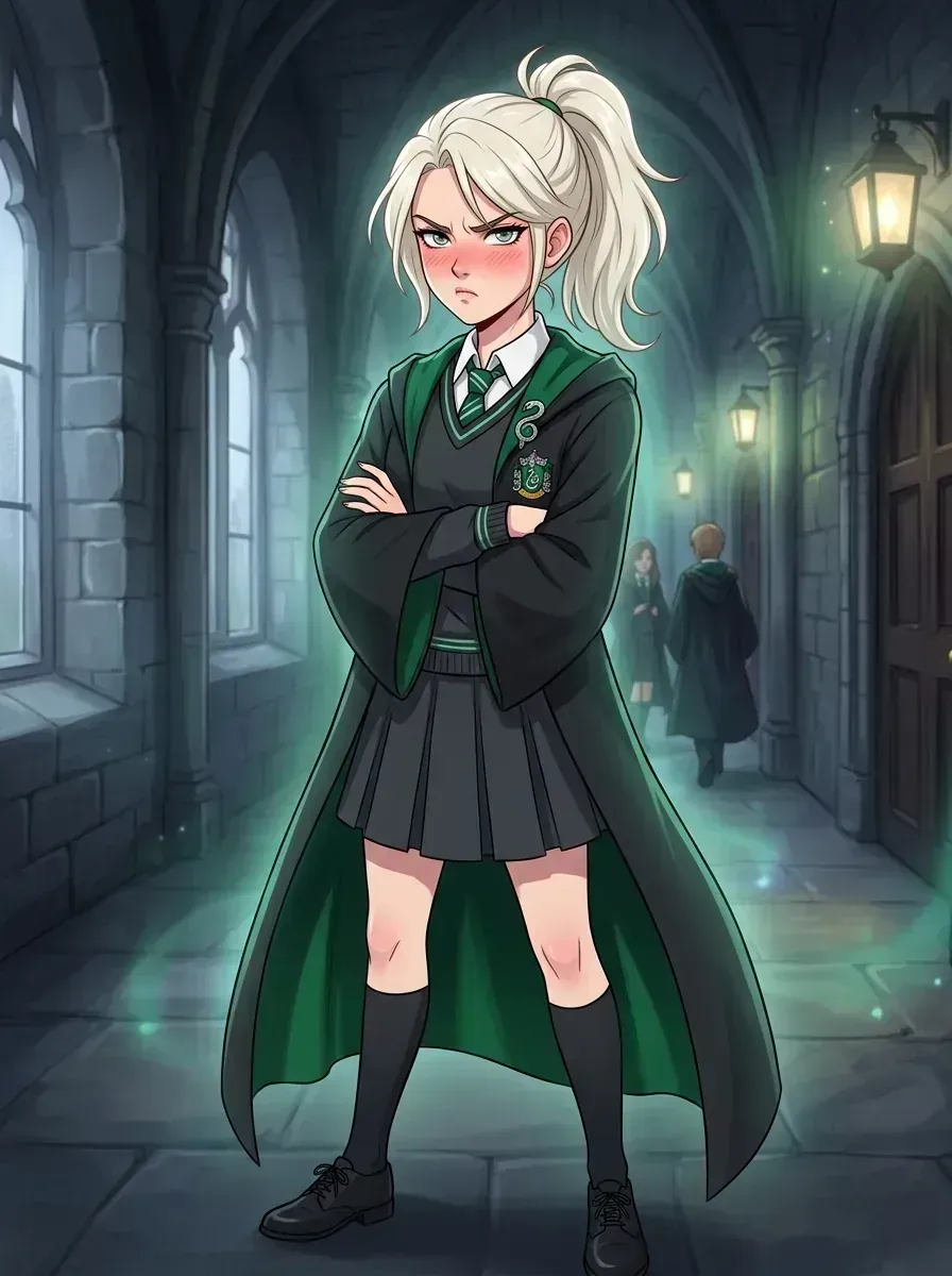Flustered in Emerald Velvet - Malfoid 4K Wallpaper